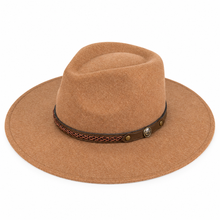 Load image into Gallery viewer, Vegan Felt Metal Hat w/ Leather Trim Collection
