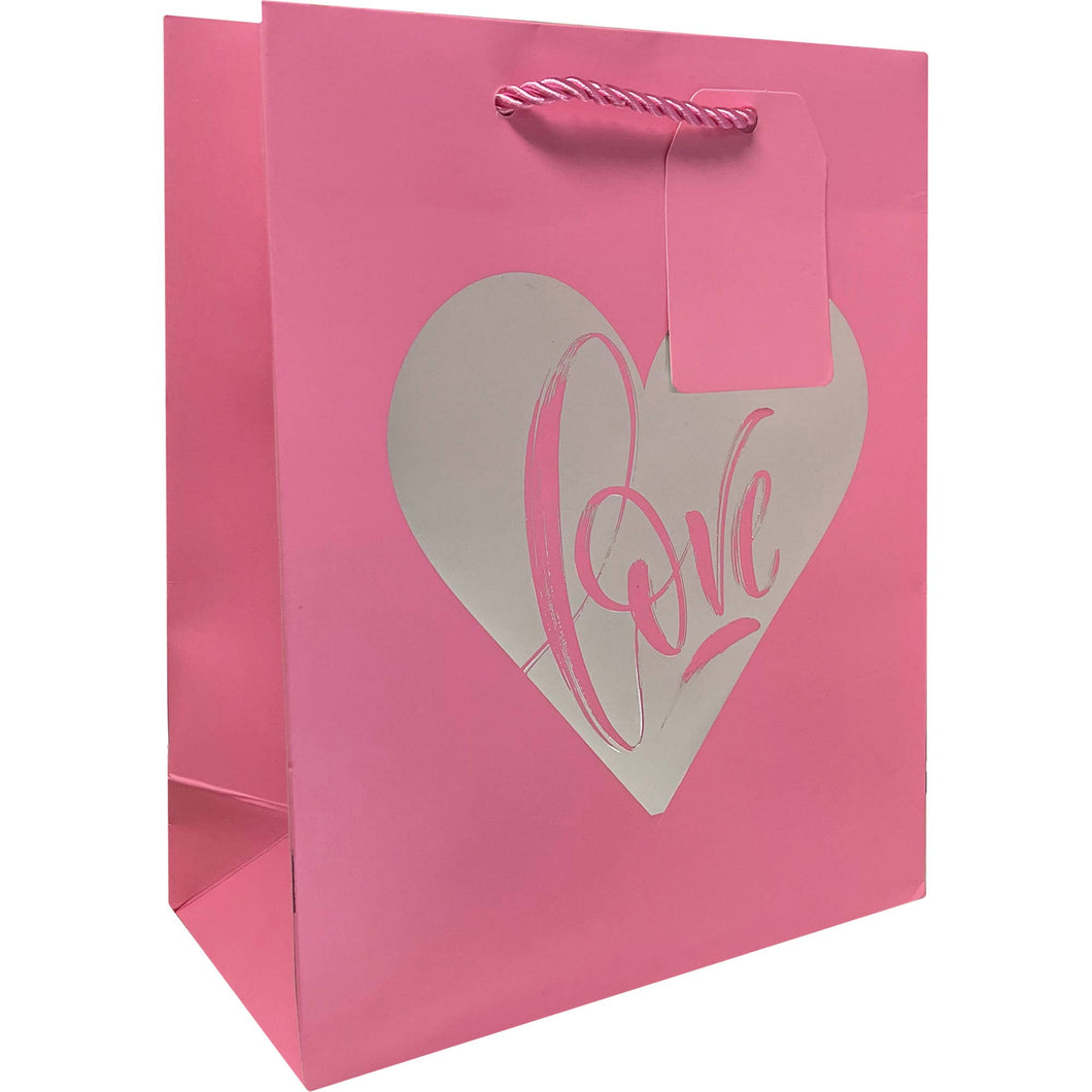 Pink Heart LOVE Gift Bag