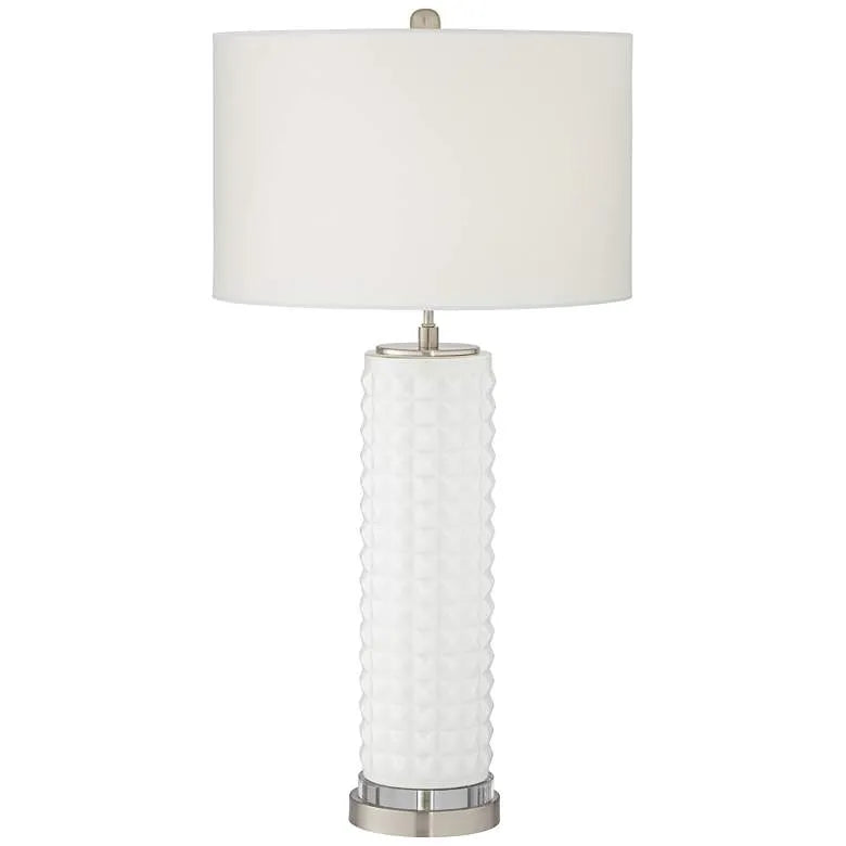 Eva White Glass Table Lamp