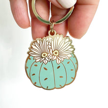 Load image into Gallery viewer, Blooming Cactus Enamel Keychain
