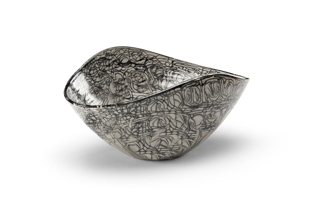Black Oval Porcelain Centerpiece Bowl