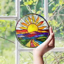 Load image into Gallery viewer, Colorful Sunrise Stained Glass Suncatcher Collection
