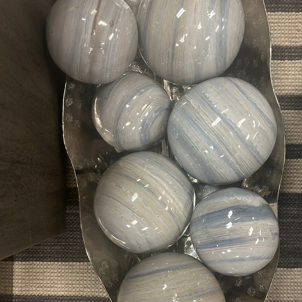 Blue Gray Enamel Decor Ball