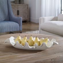 Load image into Gallery viewer, White Ruffle Indoor-Outdoor Ceramic Bowl
