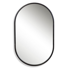 Load image into Gallery viewer, Varina Oval Satin Black Mirror
