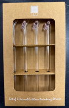 Load image into Gallery viewer, Reusable Acrylic Bow Drinking Straws- S/4
