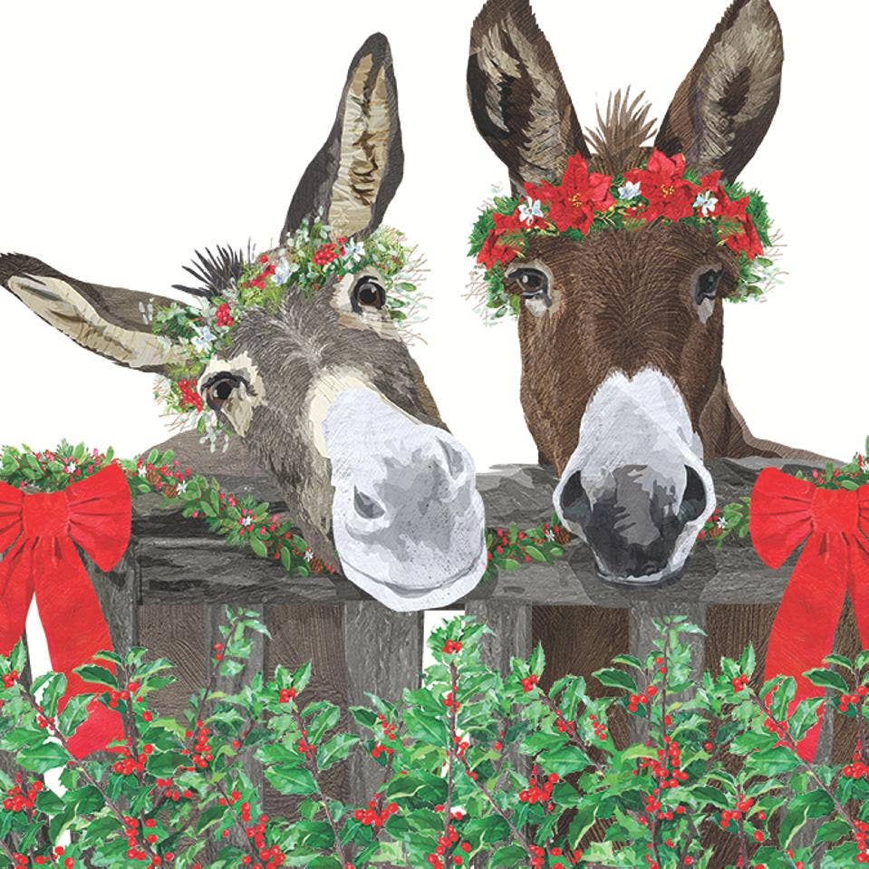 Christmas Donkeys Beverage Paper Napkin