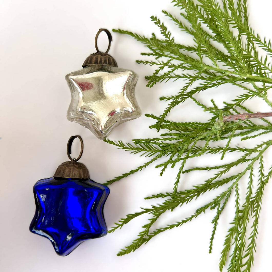 Blue Mini Mercury Glass Ornament