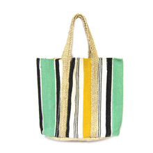 Load image into Gallery viewer, Striped Jute Braided Tote Bag
