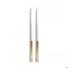 Load image into Gallery viewer, LED Gold Stripe Smooth Taper Candle
