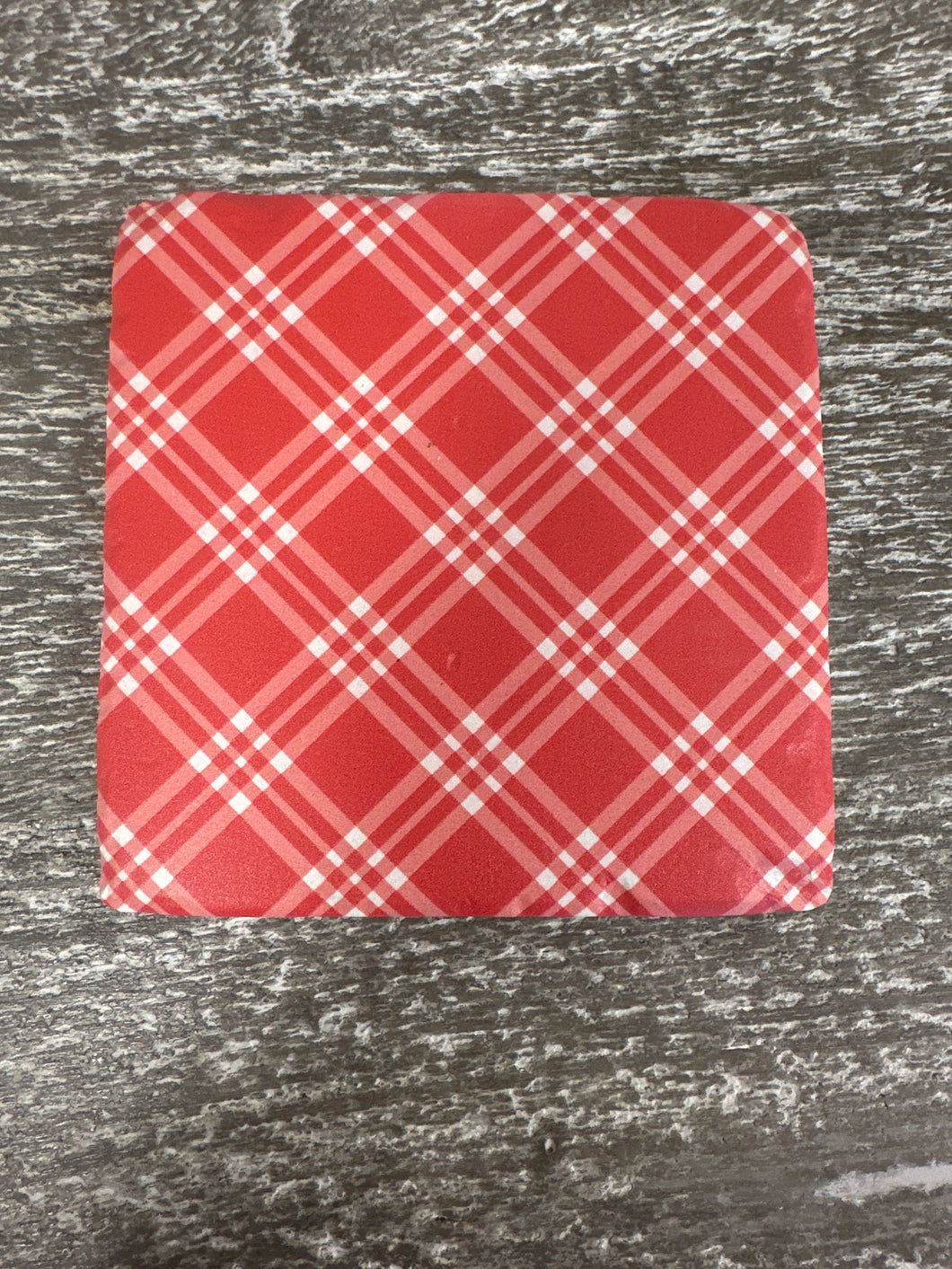 Red Plaid Coaster