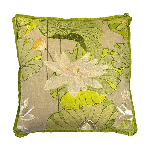 Embroidered Garden Pillow