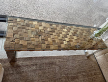 Load image into Gallery viewer, Wood Squares Accent Bench
