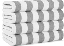 Load image into Gallery viewer, Gray Stripe Beach Towel
