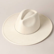 Load image into Gallery viewer, Rhinestone Flat Brim Suede Fedora Hat Collection

