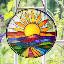 Load image into Gallery viewer, Colorful Sunrise Stained Glass Suncatcher Collection
