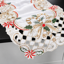 Load image into Gallery viewer, Holly Bow Christmas Table Runner Collection
