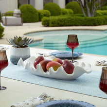 Load image into Gallery viewer, White Ruffle Indoor-Outdoor Ceramic Bowl
