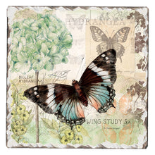 Load image into Gallery viewer, &quot;Butterfly Hydrangea&quot; Single Stone Coaster
