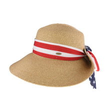 Load image into Gallery viewer, USA Ribbon Wide Brim Sun Hat
