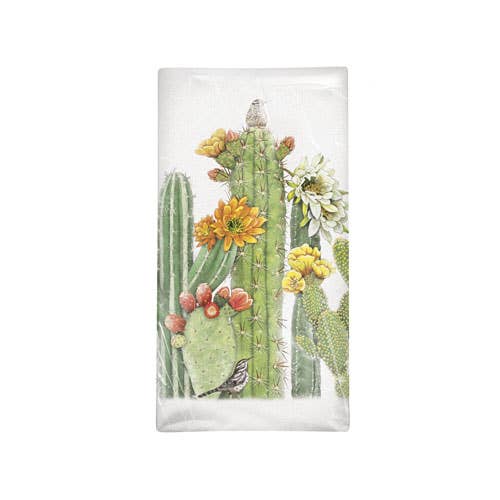 Cacti Blooms Dish Towel