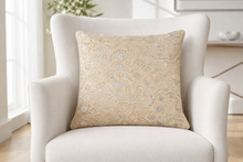 Load image into Gallery viewer, 22” Natural Applique Pillow
