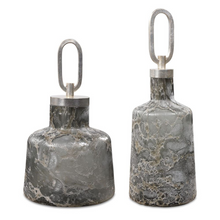 Load image into Gallery viewer, Textured Leaf Bottles- S/2

