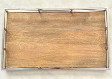 Load image into Gallery viewer, Wood Chrome Handle Tray
