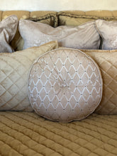 Load image into Gallery viewer, Round Tan Diamond Print Pillow
