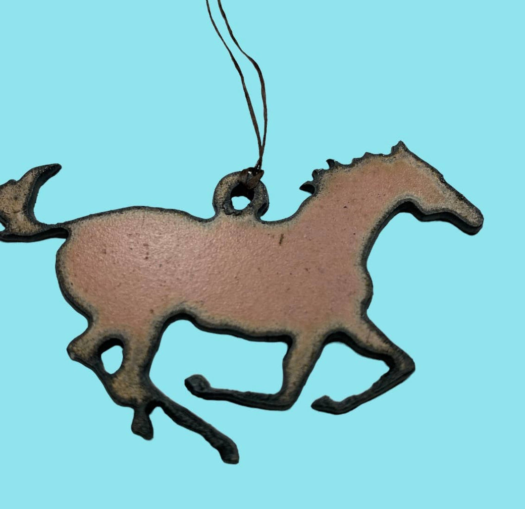 Brown Metal Recycled Horse Ornament