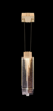 Load image into Gallery viewer, Modern pendant light with rectangular glass shade on a black background
