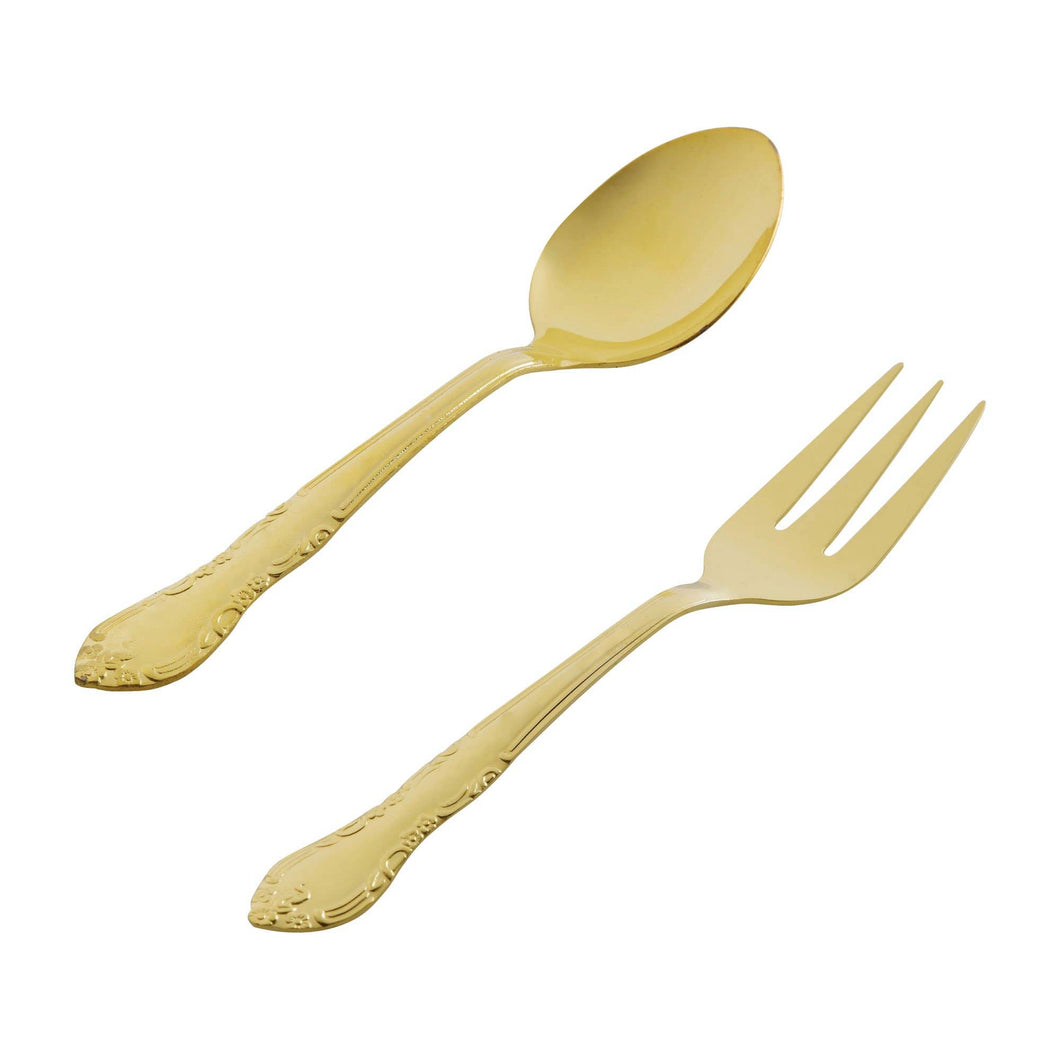 Stainless Steel 2-Piece Serving Spoon with Fork Set