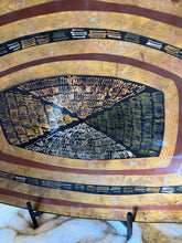 Load image into Gallery viewer, Earth Tone Oval Artisan Tray w/ Stand
