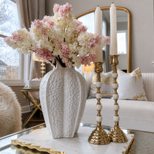 Load image into Gallery viewer, Gold Candle Holder w/ Beaded Stem

