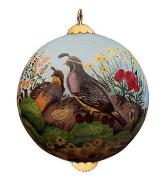 Hand-Painted Quail Ornament 3