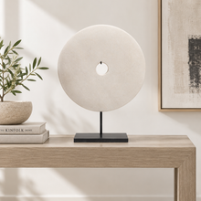 Load image into Gallery viewer, Marble Disc Statue On Base
