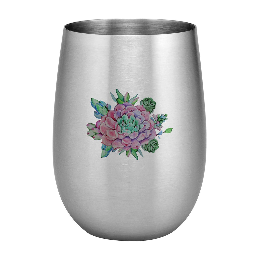Succulent Printed Stainless Steel Wine Tumbler