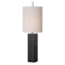 Load image into Gallery viewer, Delaney Black Marble Table Lamp 32"H

