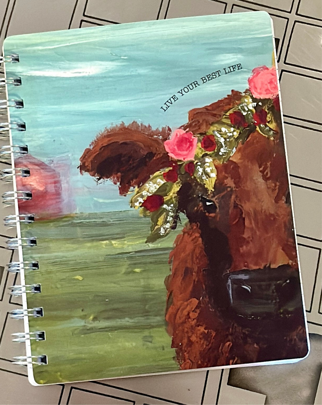 Live Your Best Life Cow Notebook