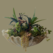 Load image into Gallery viewer, Italian Glass Clam Shell Succulent Arrangement
