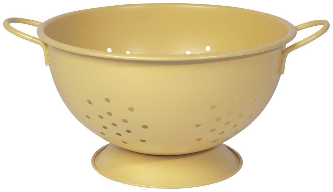 Matte Steel Yellow Colander