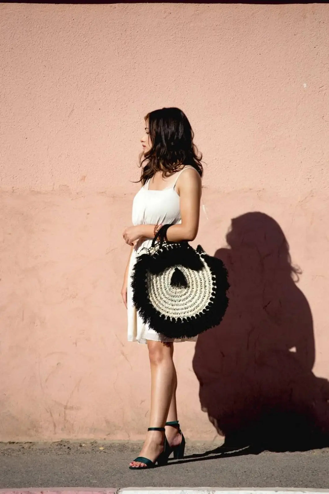 French Straw Handbag W/ Tassels