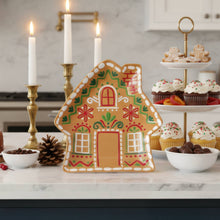 Load image into Gallery viewer, 14" Melamine Gingerbread House Platter
