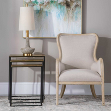 Load image into Gallery viewer, Black Iron &amp; Gold Nesting Tables
