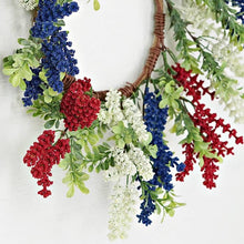 Load image into Gallery viewer, Patriotic Heather Wreath &amp; Boxwood Collection
