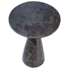 Load image into Gallery viewer, Charcoal Gray Stone Round Side Table
