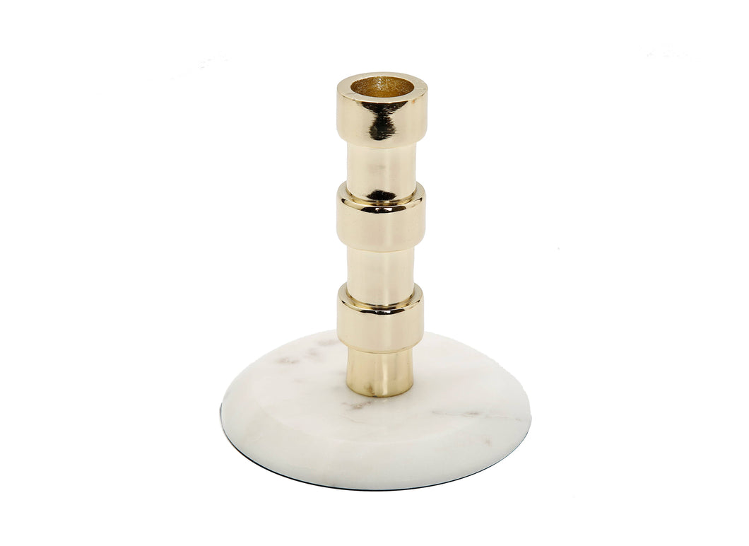 Gold Taper Candle Holder/Marble Base