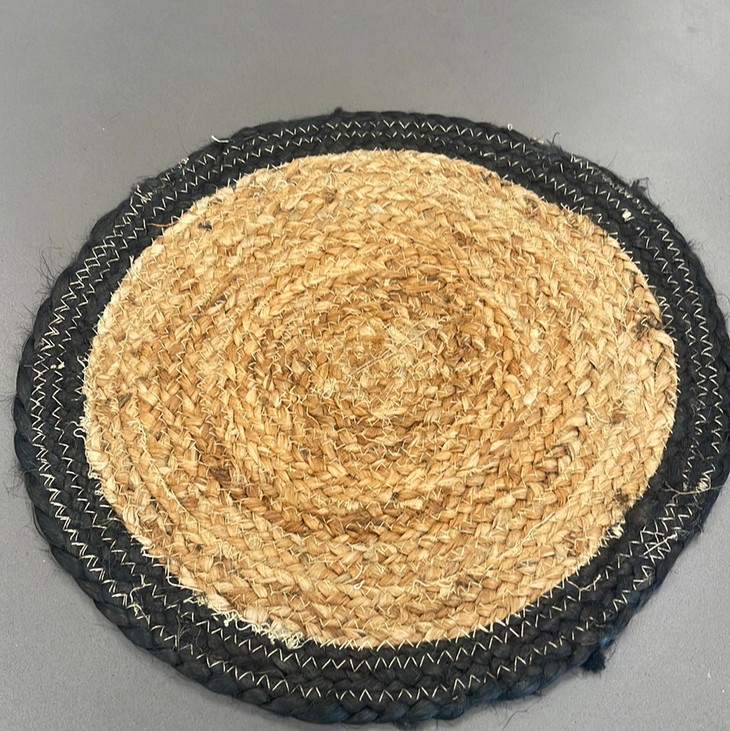 Jute Black Woven Placement