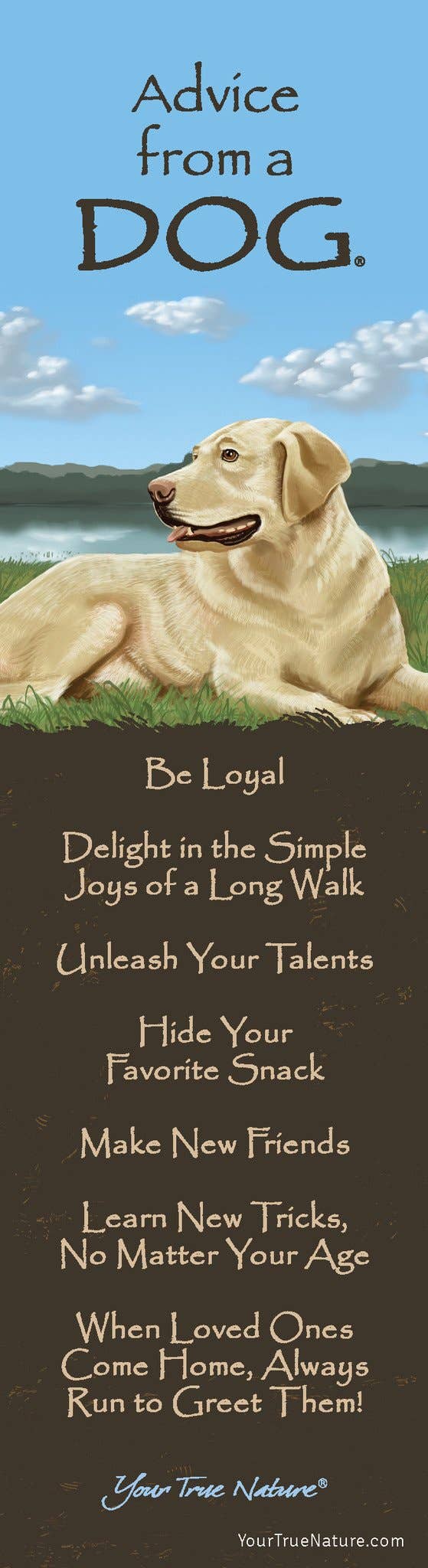 “Advice From A Dog” Laminated Bookmark