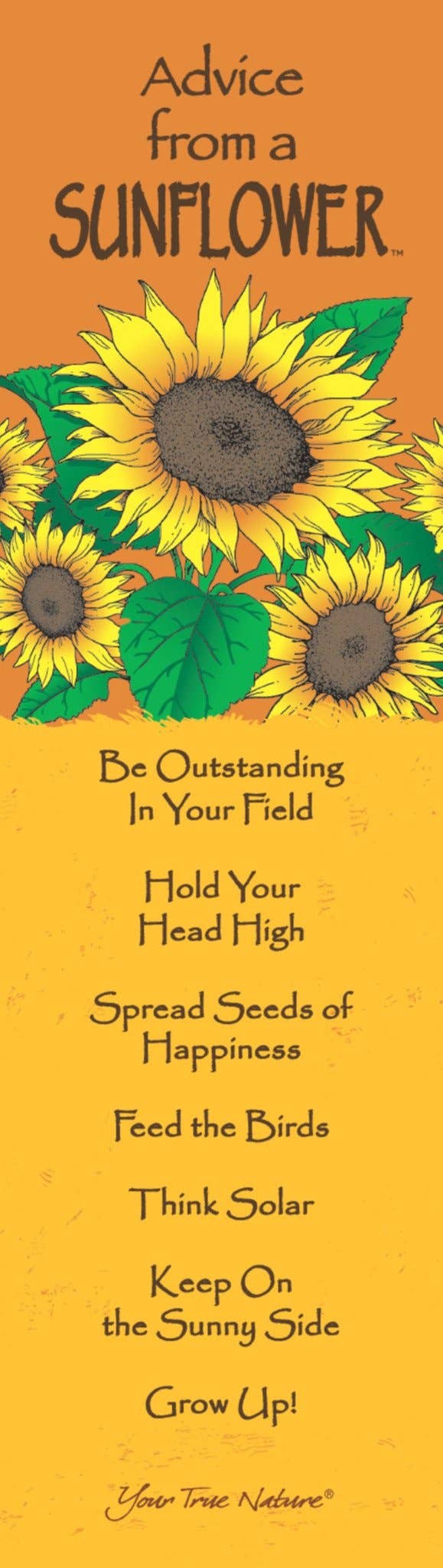 “Advice From A Sunflower” Laminated Bookmark